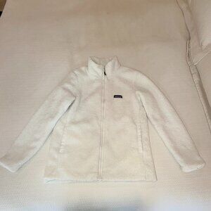 Patagonia Better Sweater Fleece Jacket Girls Medium White Full Zip Cozy Outdoor